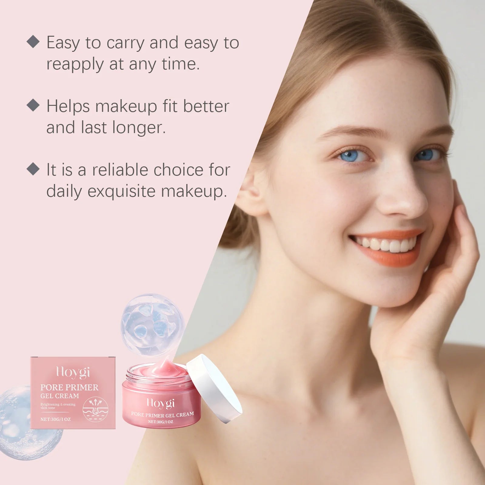 Pore-Invisible Primer Cream - Conceals Imperfections, Corrects Skin Tone, Smooths Makeup, Moisturizes and Hydrates