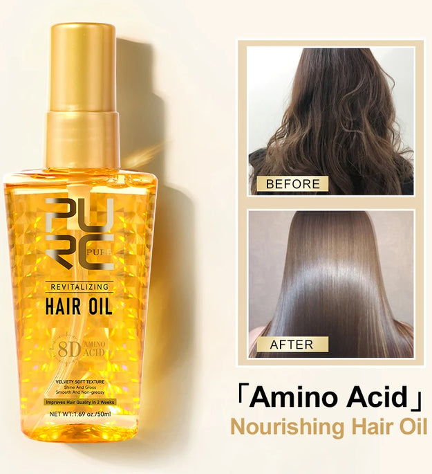 PURC Morocco Argan Oil Nourishing Hair Oil Smoothing Shine Soft Hair Serum Repair Damaged Frizz Dry Hair Treatment Hair Care