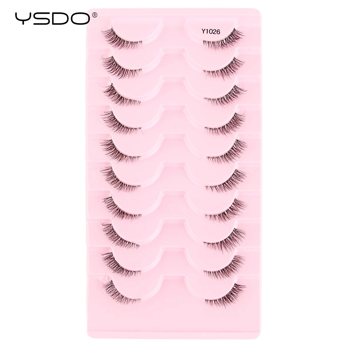 YSDO Natural Mink Eyelashes 3/6/10 Pairs Wispy Faux 3D Mink Lashes Short Fluffy Half False Eyelash Makeup Tools Cat Eye Lashes
