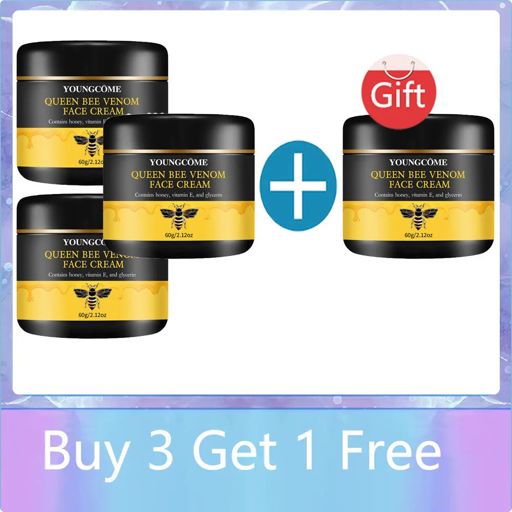 Queen Bee Venom Anti-Aging Face Cream - Collagen Boost & Deep Hydration, Wrinkle Reduction, Day/Night Moisturizer for All Skin - BlissFully