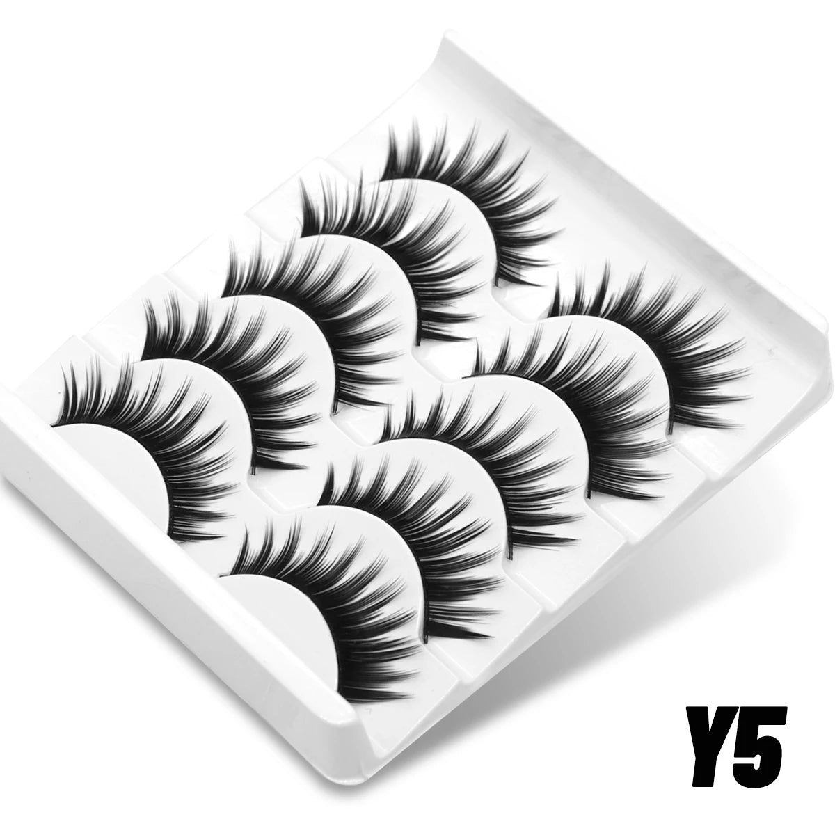 GROINNEYA Fluffy Eyelashes 3D Mink False Lashes Fluffy Soft Cross Manga Lashes Wispy Volume Mink Lashes Dramatic Makeup