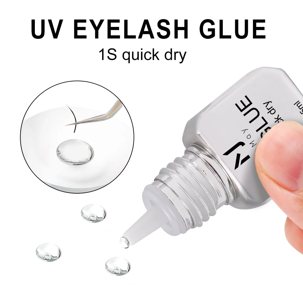 JOMAY UV Glue Lash Glue Extra Strong Eyelash Glue Extension Supplies UV Glue 5ML Waterproof Adhesive 3 bottles