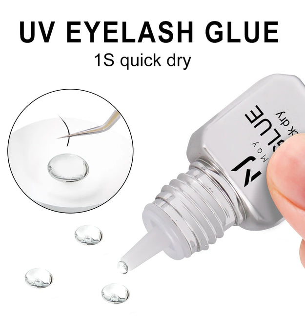 JOMAY UV Glue Lash Glue Extra Strong Eyelash Glue Extension Supplies UV Glue 5ML Waterproof Adhesive 3 bottles