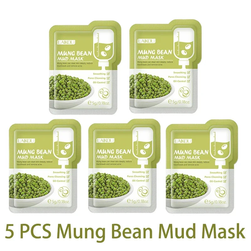 Purifying Clay Facial Mask in Pouch,For Acne, Oily & Combination Skin, Deep Cleansing, Detoxifying, Skin Care, Face Mud Mask 5g