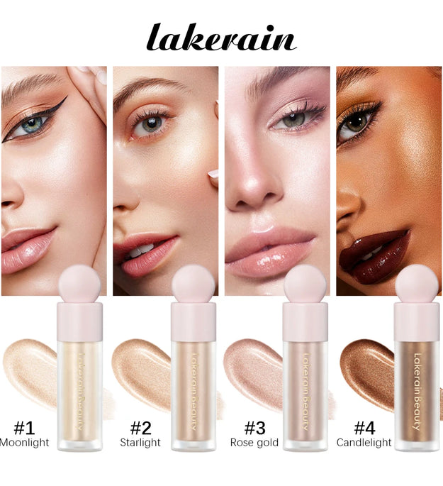 4Color Face Liquid Highlighter Bronzer Contouring Highlight Fluid Makeup Face Shimmer Shine High Lighter Iluminador Maquillaje