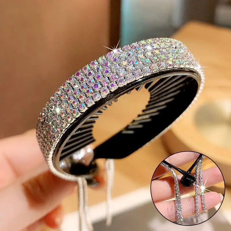 New Korean Rhinestone Hair Claw Clip Elegant Black Hair Crabs Hairgrips for Ladies Headwear Hair Accessories Ponytail Hair Clips
