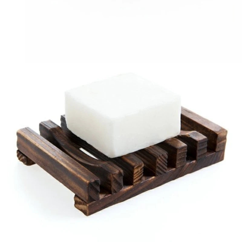 Creative Wooden Soap Holder Drainage Rack Carbonized Bamboo Bathroom Organizer for Shower Shelf Non Slip Soap Tray Ventilation
