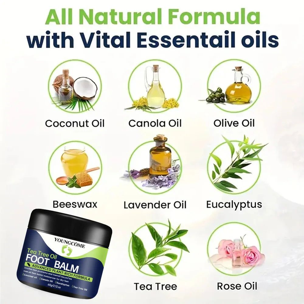 Tea Tree Oil Foot Cream  Repairs Cracked Feet Deeply Moisturizes and Nourishes Dry Rough Skin,Softens Hard Skin