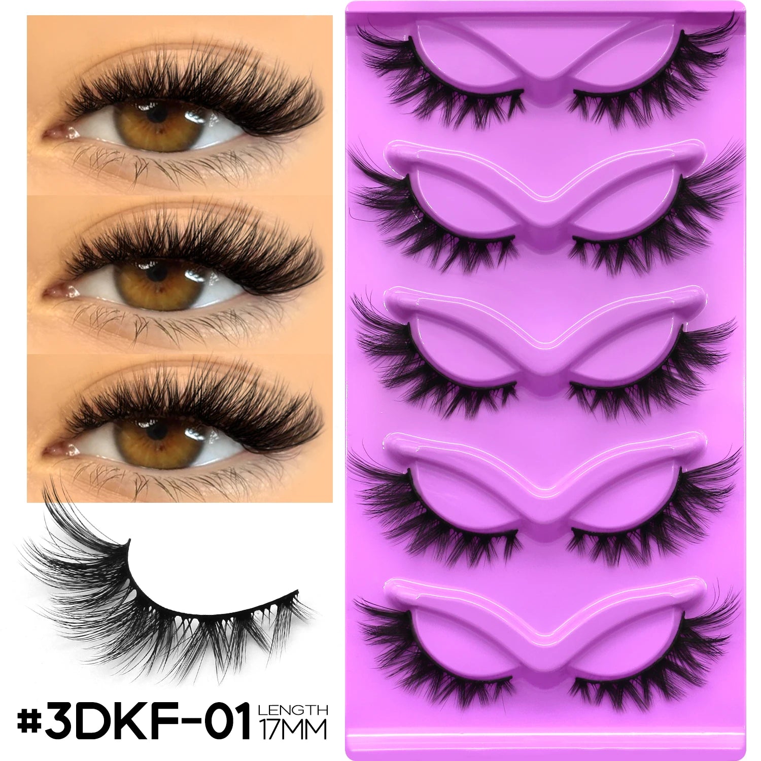 GROINNEYA Fluffy Cat Lashes 3D Faux Mink Lashes Soft Full Thick Eyelashes Wispy False Eyelashes Curly lashes wholesale lashes