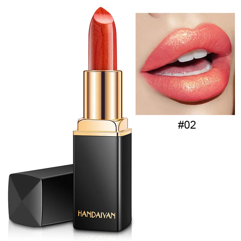 Handaiyan Diamond Glitter Lipstick Shimmer Sexy Pigments Makeup Long Lasting Waterproof Profissional