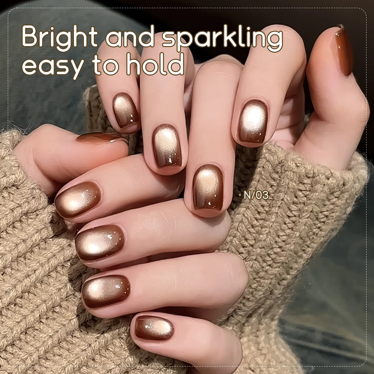 15ml Luxury Coffee Cat's Eye Nail Gel Polish Set with Soak Off UV LED Cat Eye Gel Polish Manicure Nail Art Gift Kit For Christma