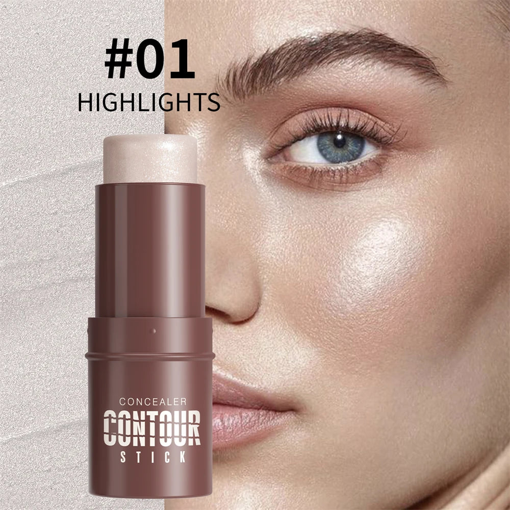 Shimmer Highlighting Bronzer Stick Face Brightening Concealer Pen Long Lasting Corrector Nose Shadow Face Contour Stick Cosmetic