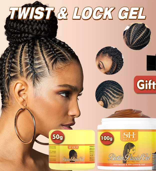 Edge Control Gel Set Hair Braiding Gel Biotin Anti Break Hair Wax Non-Greasy Hair Styling Cream Anti-Frizz Wax Stick For Wig - BlissFully