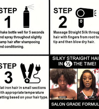 GZE HAIR SILKENING SPRAY Silk Therapy Thermal Shield,tThermal-Pressing Product that Polishes, Silkens, and Smooths Curly Texture - BlissFully