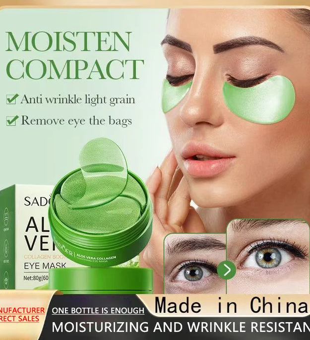 60pcs Aloe Vera Collagen Eye Mask Anti Dark Circles Removal Eyes Bags Moisturizing Firming Eye Patches Eyes Skin Care Products