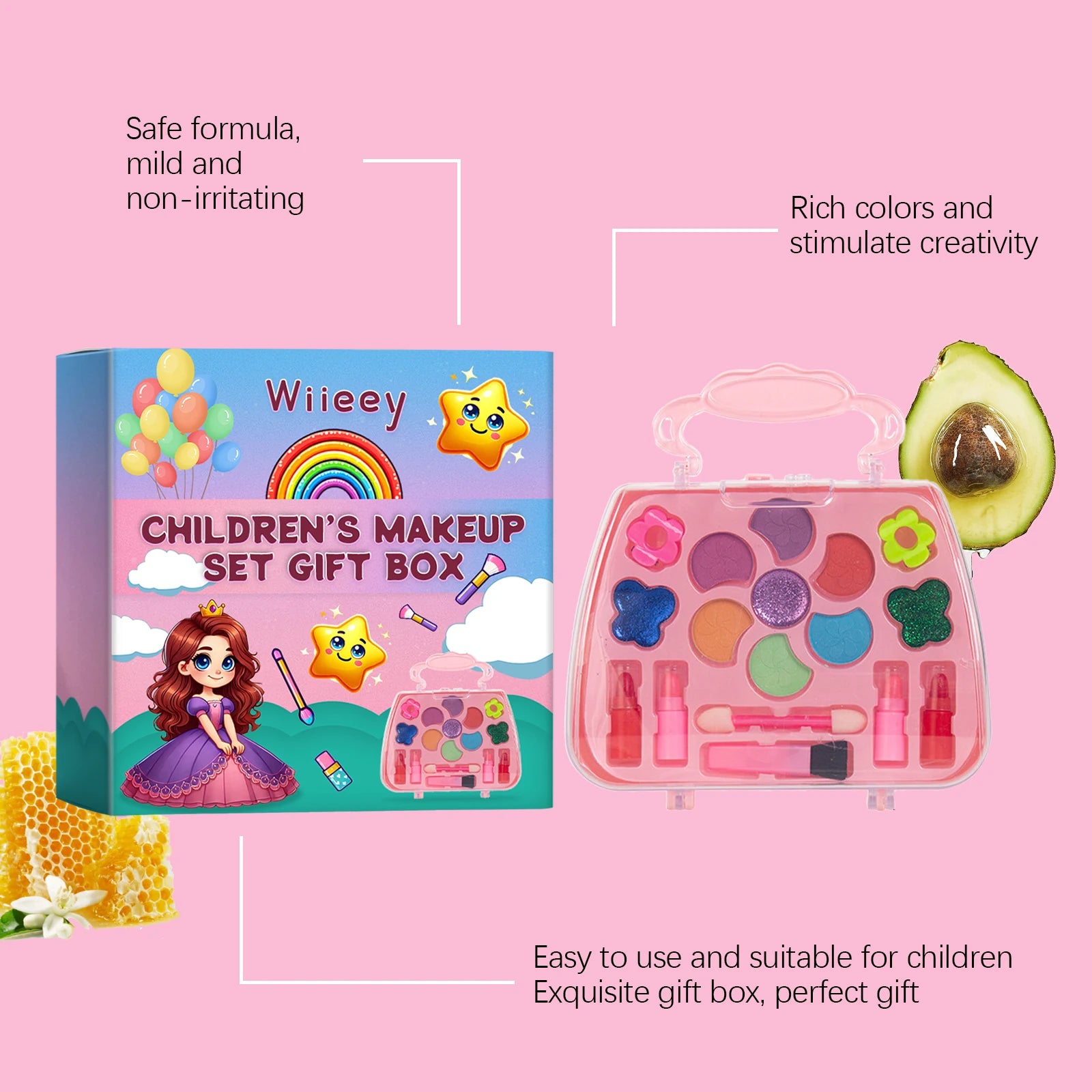 Christmas Gift Children's Makeup Gift Box Safe and Non-toxic Princess Makeup Toy Set Girl Makeup Lipstick Eyeshadow Makeup Set