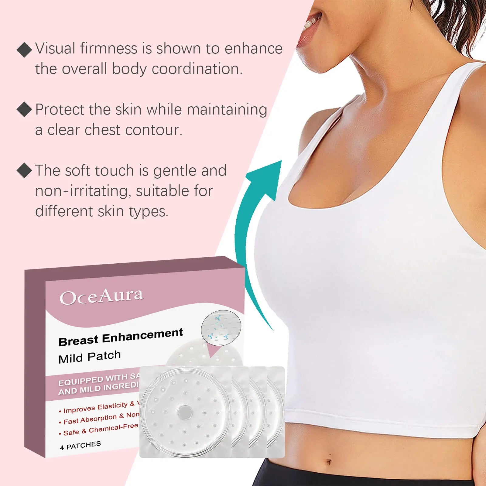 Breast Enlargement Patch Bust Size Up Firming Lifting Boobs Plumping Improve Loose Skin Tightness Women Chest Bigger Growth Care
