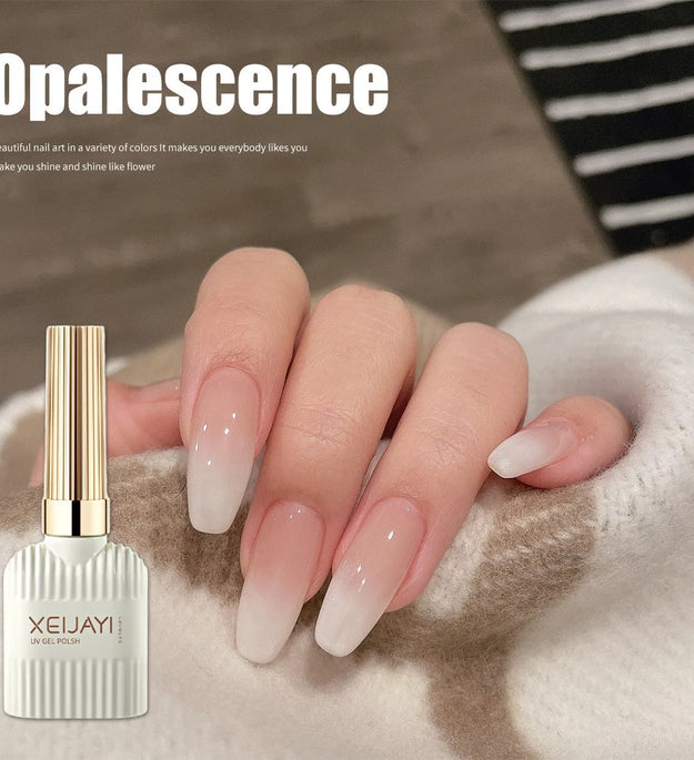 Pudding Milky White Gel Nail Polish, Pure Color UV Gel Polish, For Professionals Starter Nail Art DIY 15ml