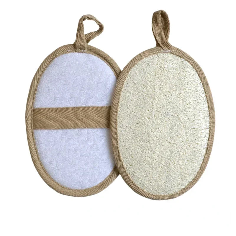 Natural Loofah Body Bath Brush - Reusable Exfoliating Scrubber with Soft Bristles Loofah Sponge for Face And Body Cleaning