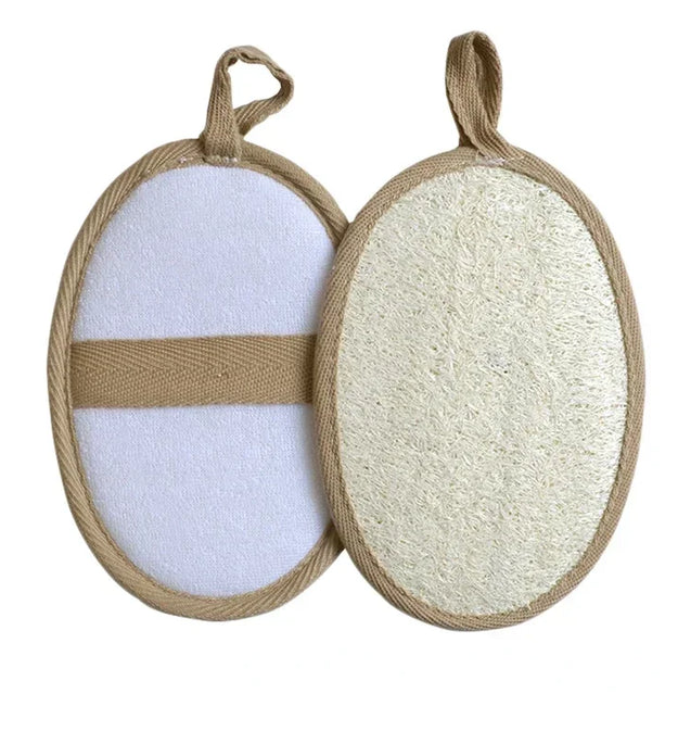 Natural Loofah Body Bath Brush - Reusable Exfoliating Scrubber with Soft Bristles Loofah Sponge for Face And Body Cleaning