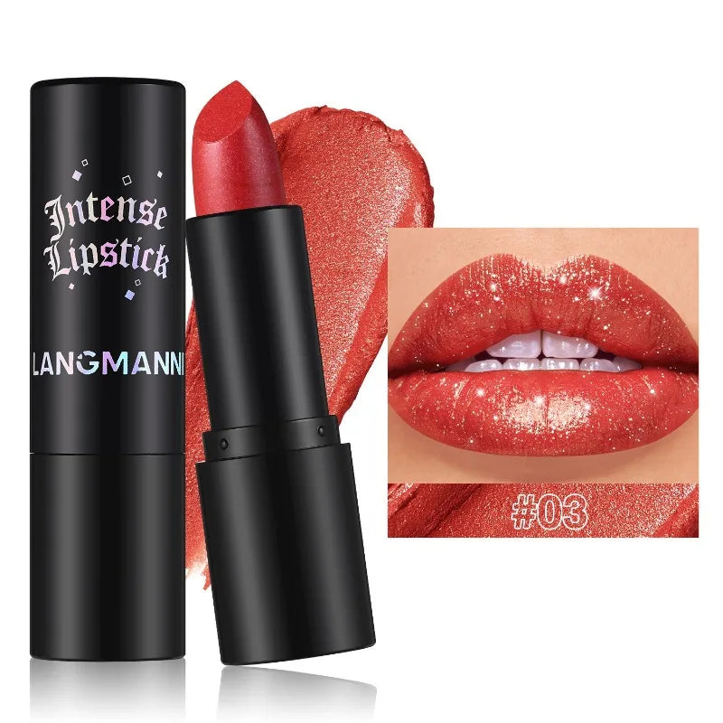 Diamond Glitter Lipstick Moisturizing Lasting Pink Sparkling Waterproof Lip Gloss Metallic Sexy Lipstick Lip Tint Lips Makeup