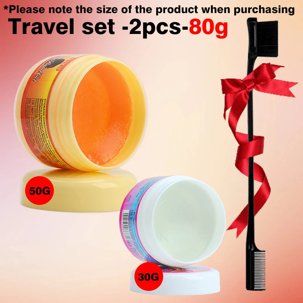 Edge Control Gel Set Hair Braiding Gel Biotin Anti Break Hair Wax Non-Greasy Hair Styling Cream Anti-Frizz Wax Stick For Wig - BlissFully