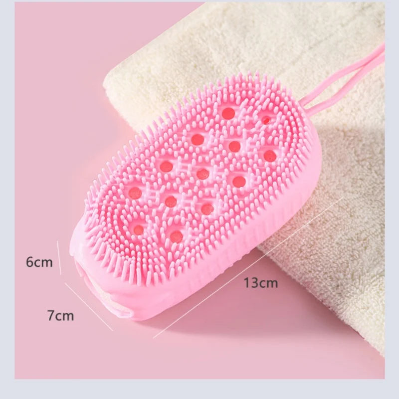 Silicone Bubble Brush Double-Sided Exfoliating Soft Bath Scrubber Massage Shower Brush Deep Body Skin Massage Cleaning Tools