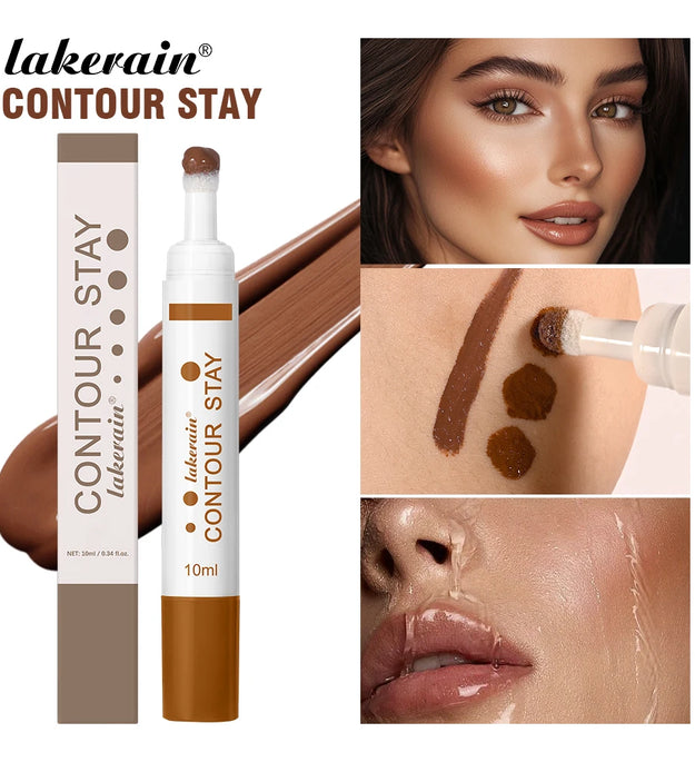 6-colors Moisturizing Liquid Contour Stay Cream Bronzer Waterproof Lightweight 3D Concealer Nourishing Face Contour Makeup