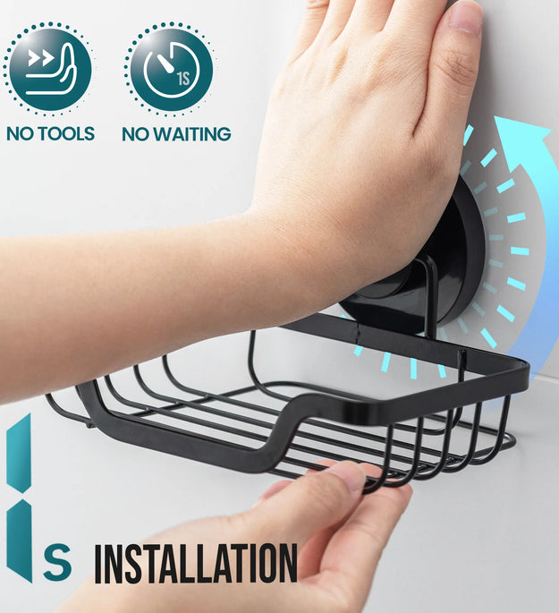 TAILI Soap Holder Bar Soap Dish Suction Cup, Bar Soap Rack for Shower Wall, Draining Soap Saver Tray for Bathroom, Tub, Kitchen