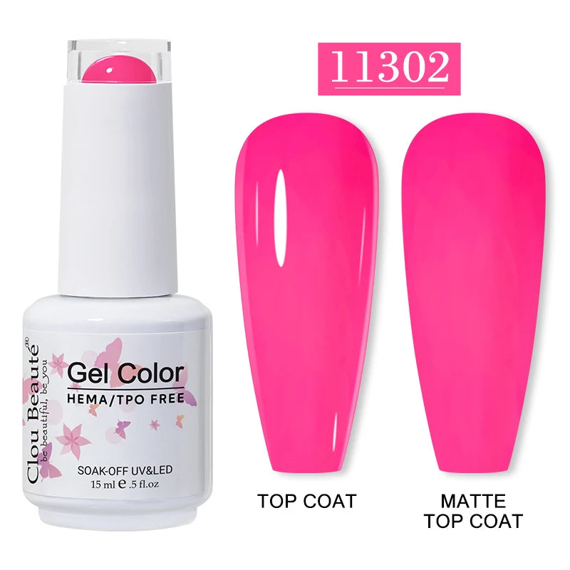 Clou Beaute 15ml HEMA TPO FREE Gel Nail Polish Vernis Semi Permanent UV Nail Art Varnish Lakiery Hybrydowe Manicure Gel Polish