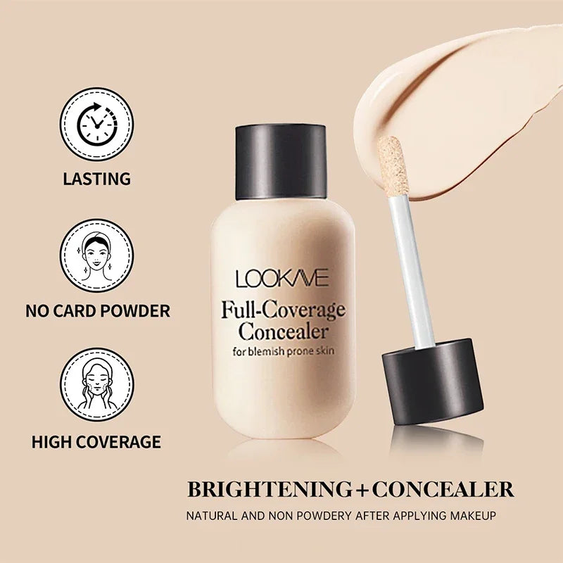 Waterproof Liquid Concealer Foundation Cream Lasting Full Coverage Acne Spot Dark Circles Concealer Cream Face Makeup Cosmetic