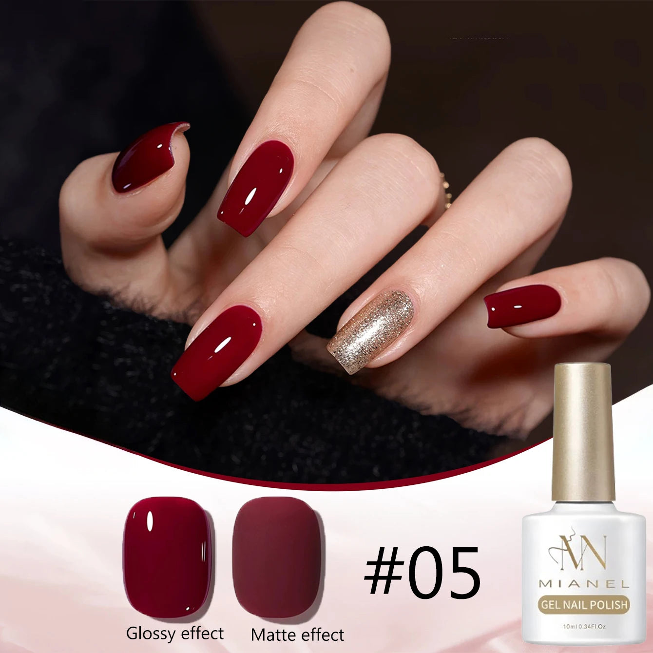 12ML 1-21PCS Winter And Autumn Whitening Red Glass Bead Cat Eye Magnet Gel Nail Polish Christmas Nails Nail Set Nail Art