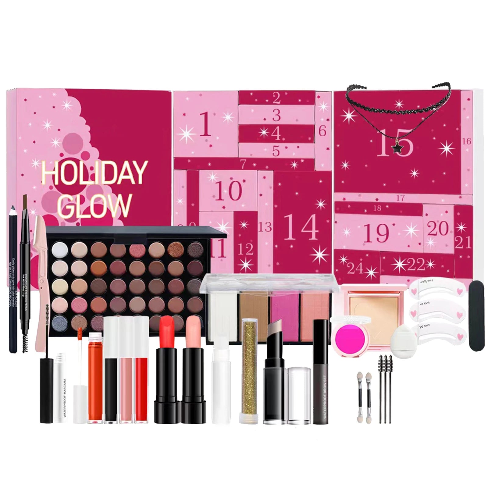 Christmas Advent Calendar 2023 Makeup Tools Countdown Calendar Gift Box Lipstick Eye Shadow Cosmetics Set Party Favors For Women