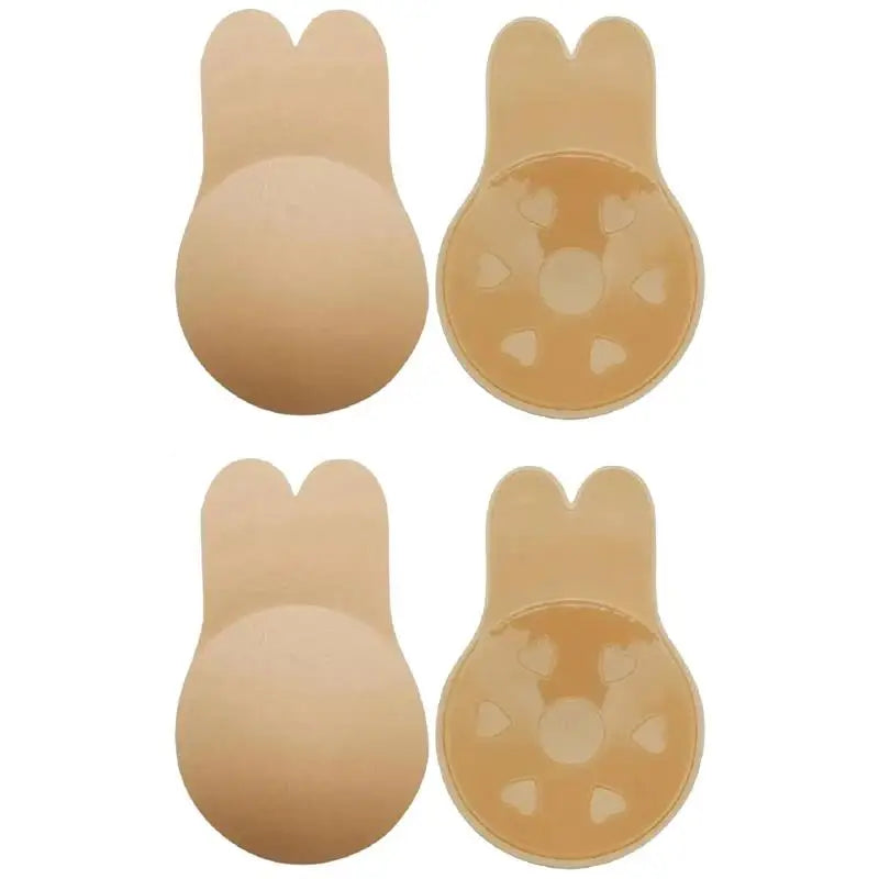 1/2Pairs Women Bras Self Adhesive Silicone Strapless Invisible Bra Reusable Sticky Breast Lift Tape Rabbit Nipple Cover Bra Pads