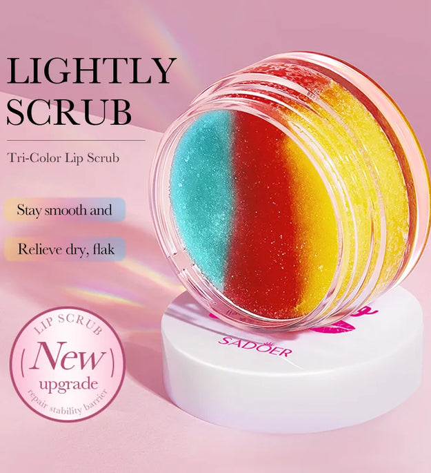 SADOER 3 Color Lip Scrub Cream Moisturizing Lips Plumper Hydrating Nourishing Lip Balm Lipstick Beauty Skin Care
