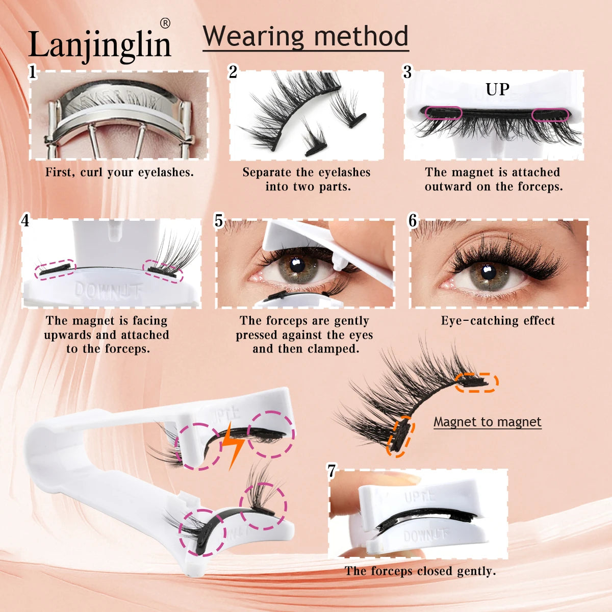 10 Pairs 3D Magnetic False Eyelashes Tweezer Set Reusable False Eyelashes Set Natural Mink False Lash Eyelash Makeup Tool