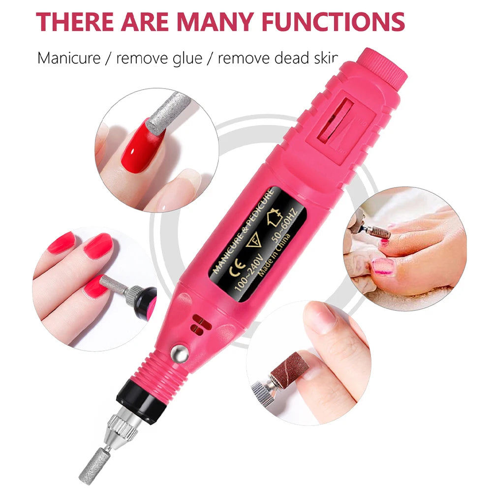 LULAA Electric Nail Drill Kit Portable Nail File Machine Nail Rotary Tool Manicure with USB Cable Christmas Gift for Women