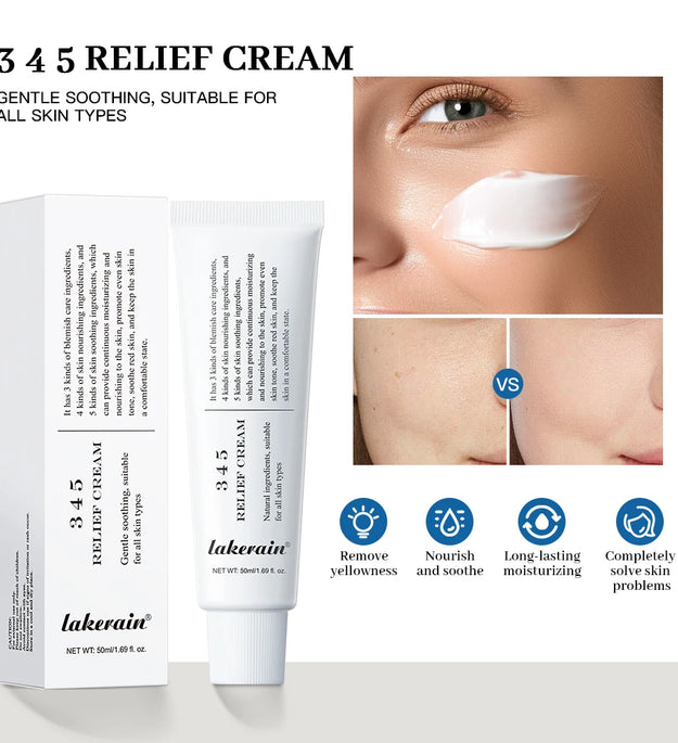 345 Relief Cream Comprehensive solution to skin problems Anti-sugar and antioxidant Brightening skin Improving acne marks Moistu - BlissFully
