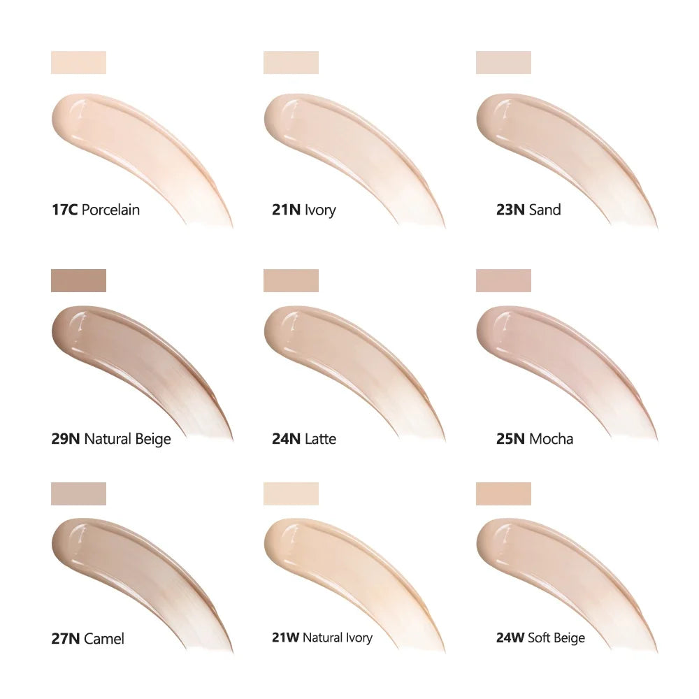 Cushion Refill Foundation Waterproof Semi-Matte Red Finish 72-Hour Wear Long-Lasting Buildable Coverage Sun Protection Makeup