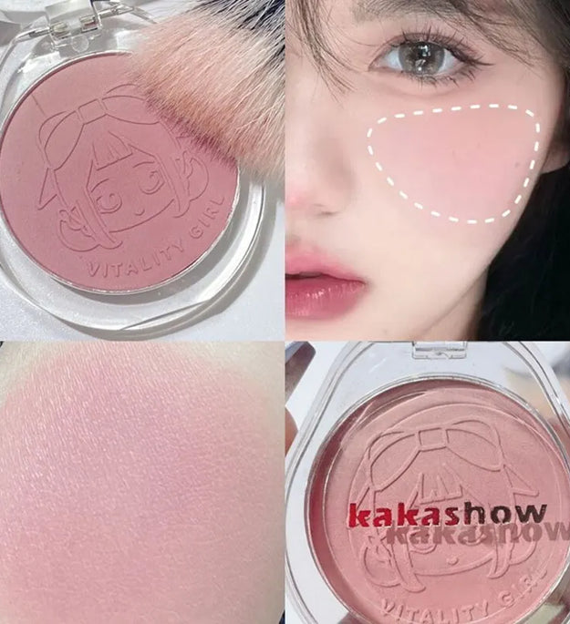 Dual Gradient Blush Highlights Natural Nude Makeup Brightening Cheek Purple Blue Female Niche Brand 2024 New