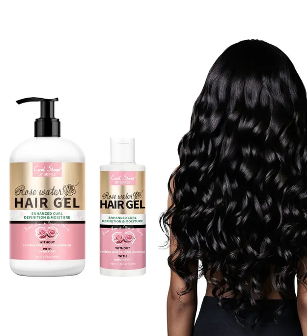 GOIPLE Natural Rose Water Hair Gel Enhance Curl Defining Cream Moisture Smooth Control Flyaways Shaping Styling Curly Products