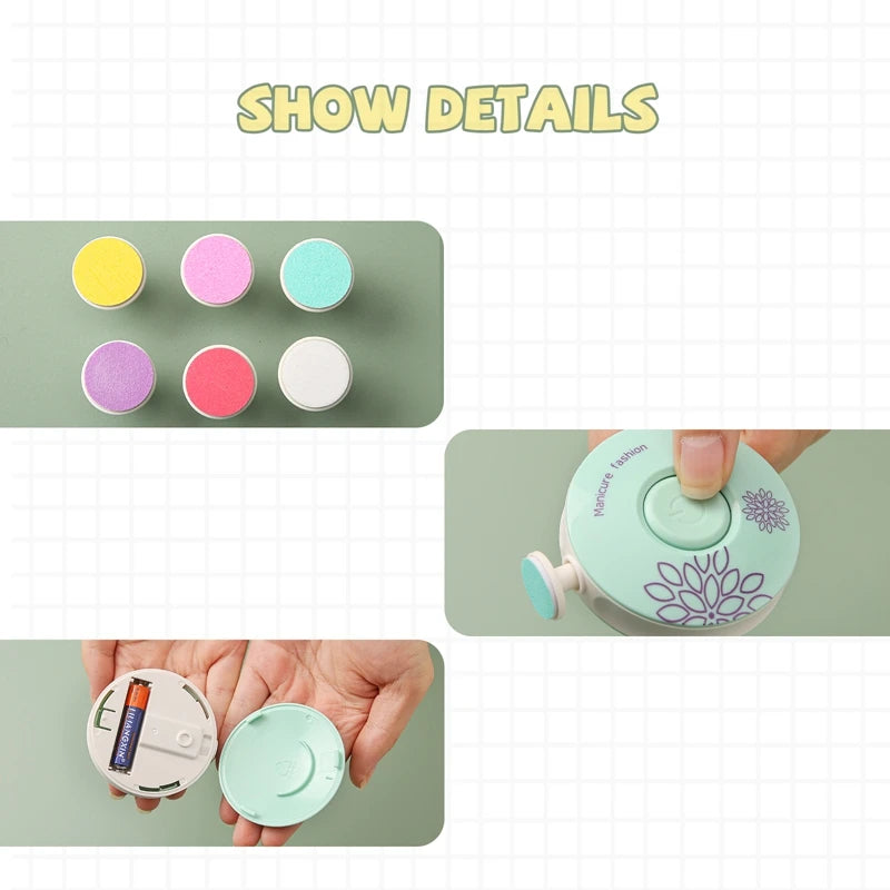 1Set Baby Electric Nail Trimmer Kid Nail Polisher Tool Baby Care Kit Manicure Set Easy To Trim Nail Clippers For Newborn