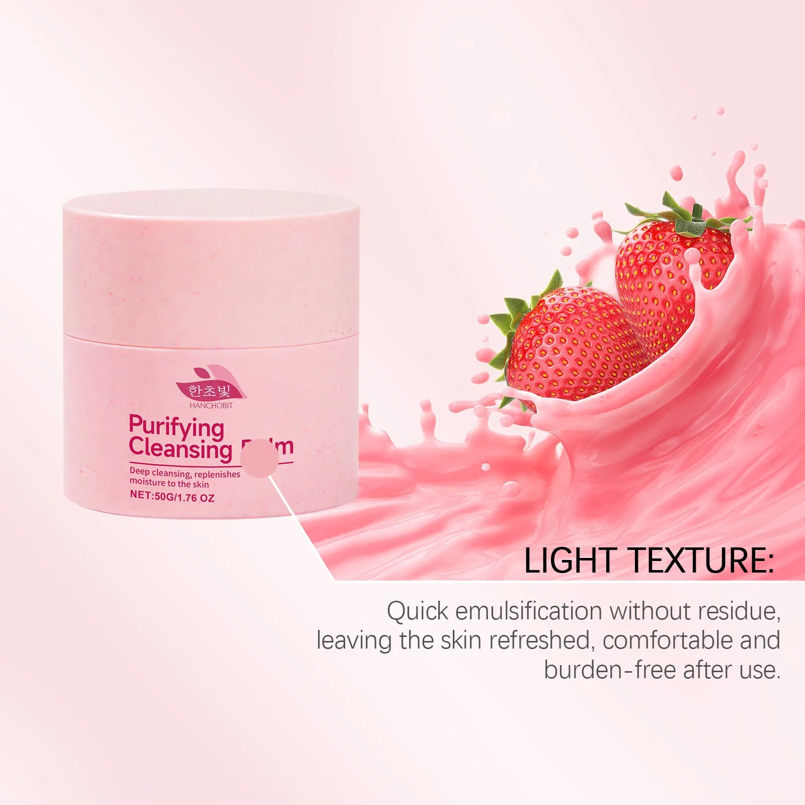 Clean Makeup Remover Cream Strawberry Dissolve Makeup Remove Dirt Blackhead Purify Pore Moisturize Nourish Makeup Remover Cream