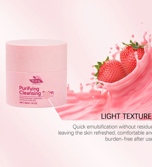 Clean Makeup Remover Cream Strawberry Dissolve Makeup Remove Dirt Blackhead Purify Pore Moisturize Nourish Makeup Remover Cream