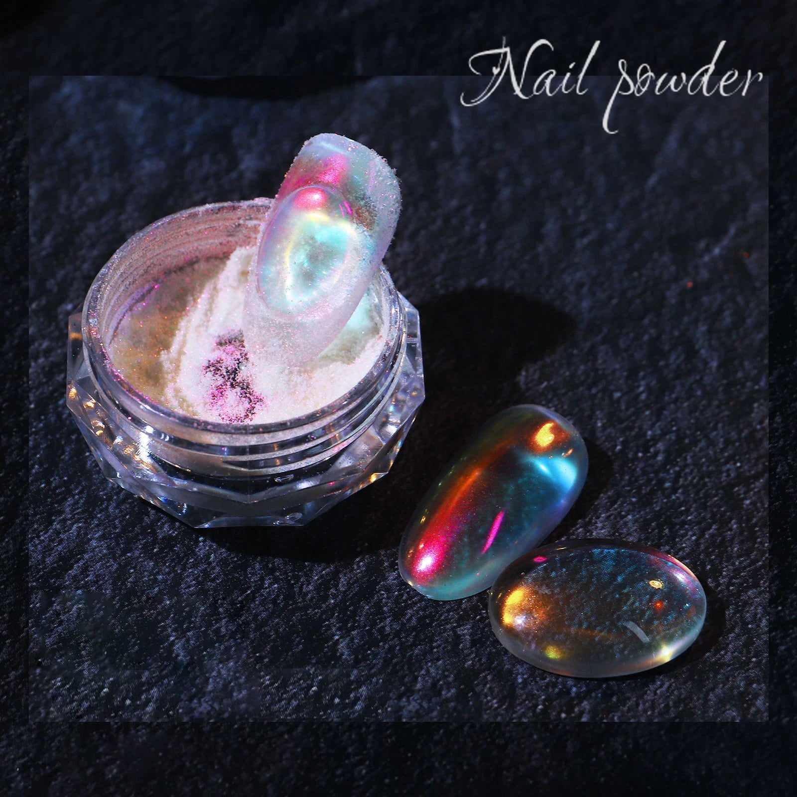 Nail Glitter Aurora Ice Transparent Laser Magic Aurora Rainbow Mirror  Gel Pigment Powder Chrome Nai Charm  Art Decoration Tools