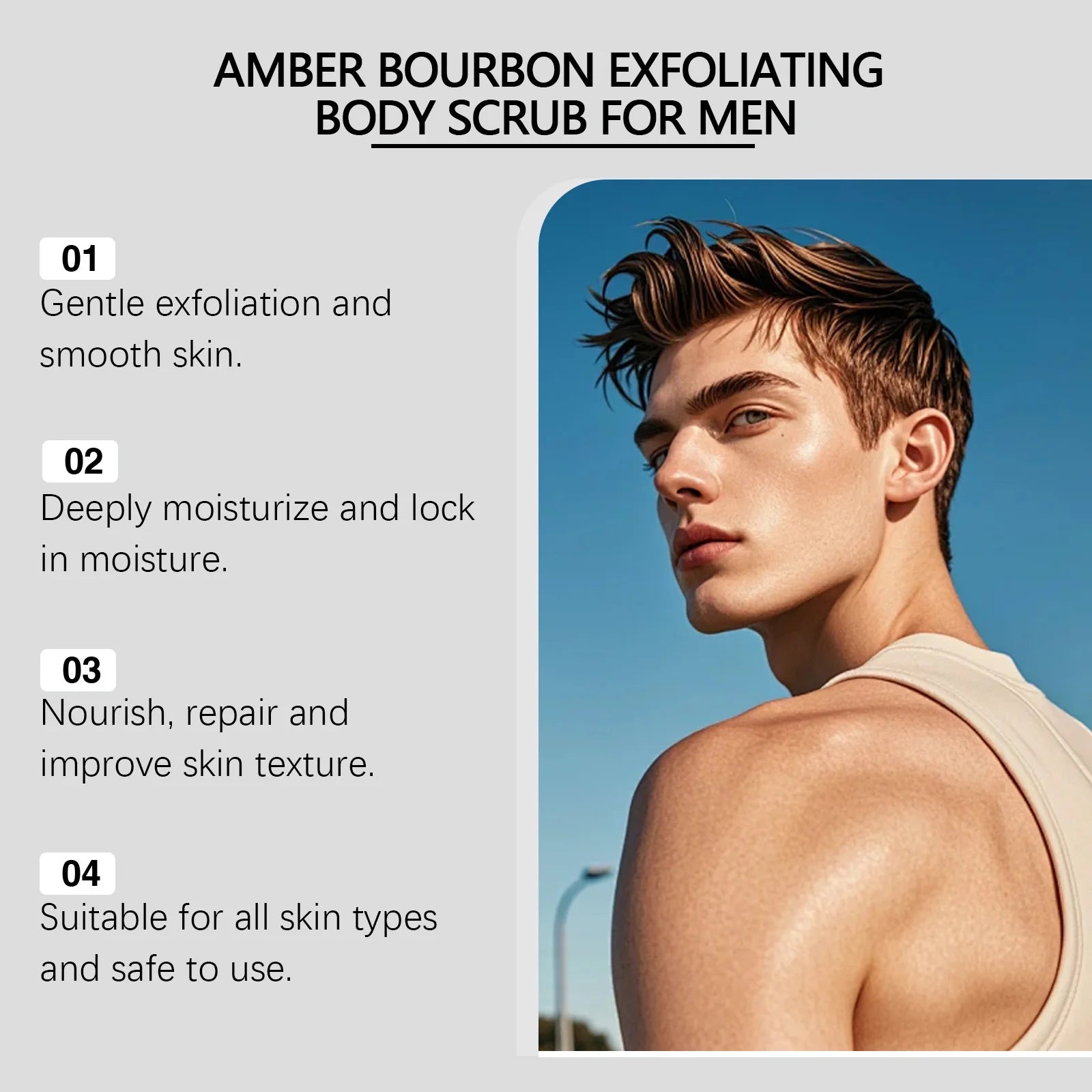 Caramel Sea Salt Body Scrub Exfoliates Dead Skin Cells Deeply Hydrates And Nourishes Cleanses Pores Men's Bath Scrub