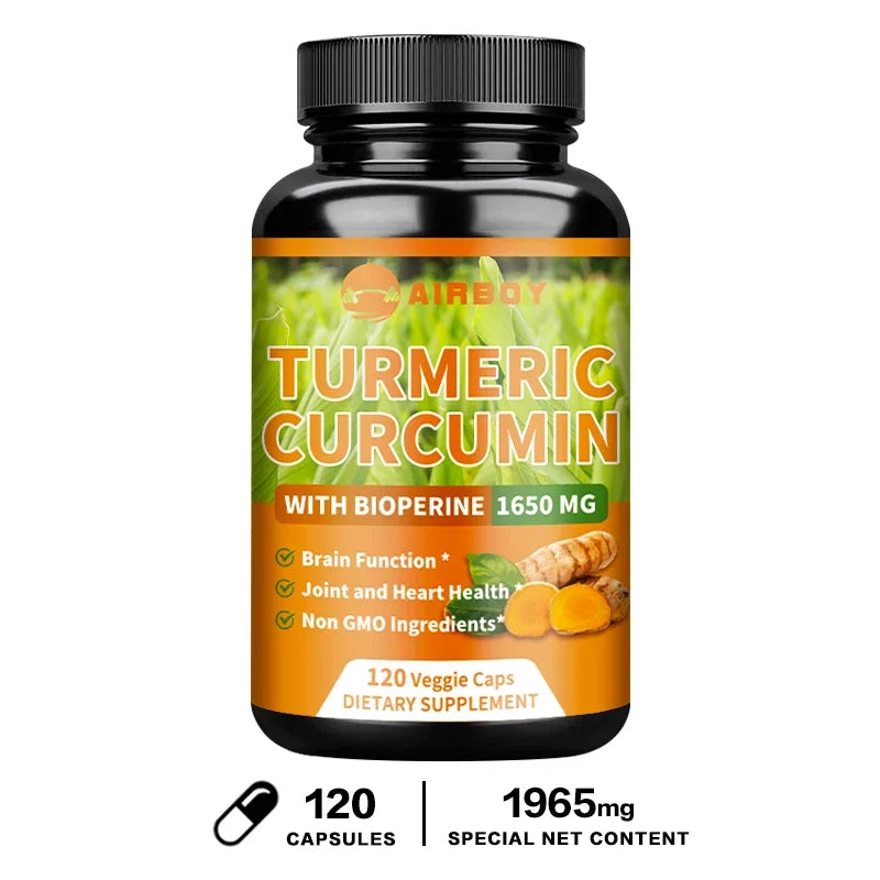 High Quality Turmeric Curcumin Capsules - with 95% Curcuminoids - Joint, Brain Cognitive & Digestive Health, Antioxidant