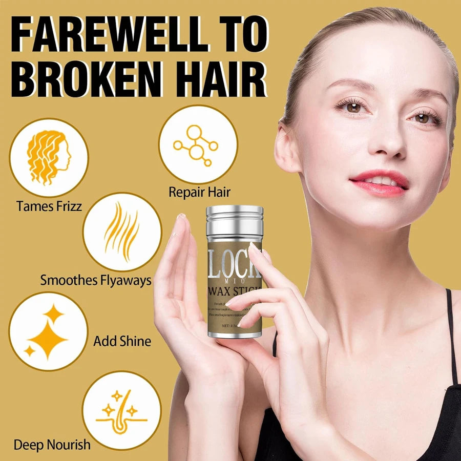 LOCKMIO Hair Wax Stick for Women and Kids Long Lasting Hold Pomade Control Broken Frizz Flyaway Styling Wax for Natural Wigs - BlissFully