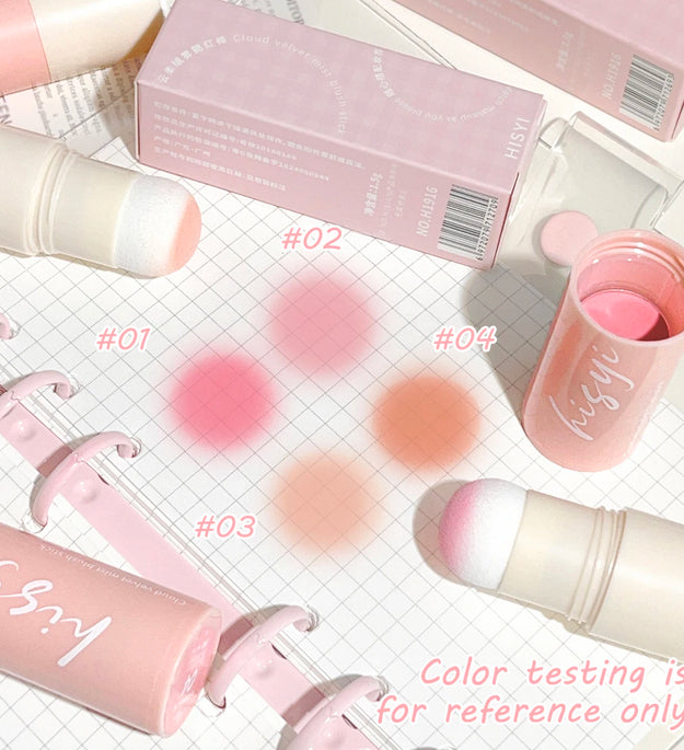 HISYI Yunrou Soft Fog Blush Stick - Energetic and Bouncy, Korean Style, Brightening, Dual-Use for Lips and Cheeks