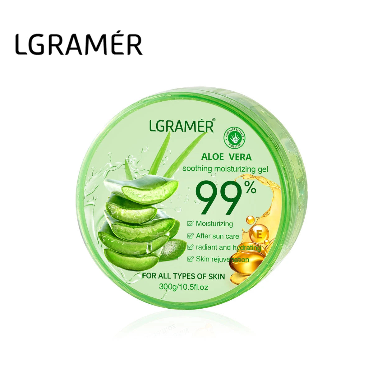 99% Aloe Vera Gel Deep Hydration and Moisturizing Facial Leave-In Gel Shrink Pores Sleep Mask Korean Skincare Products 300g